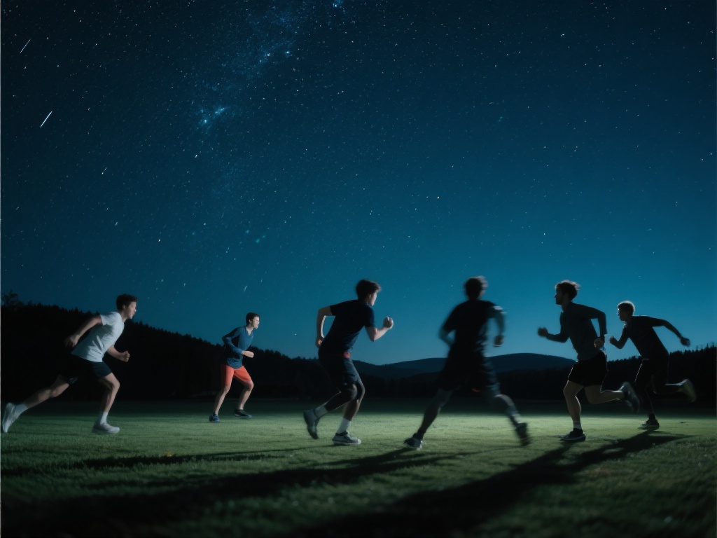 这种结合并非偶然。夜晚的低温让运动更加舒适，而星空